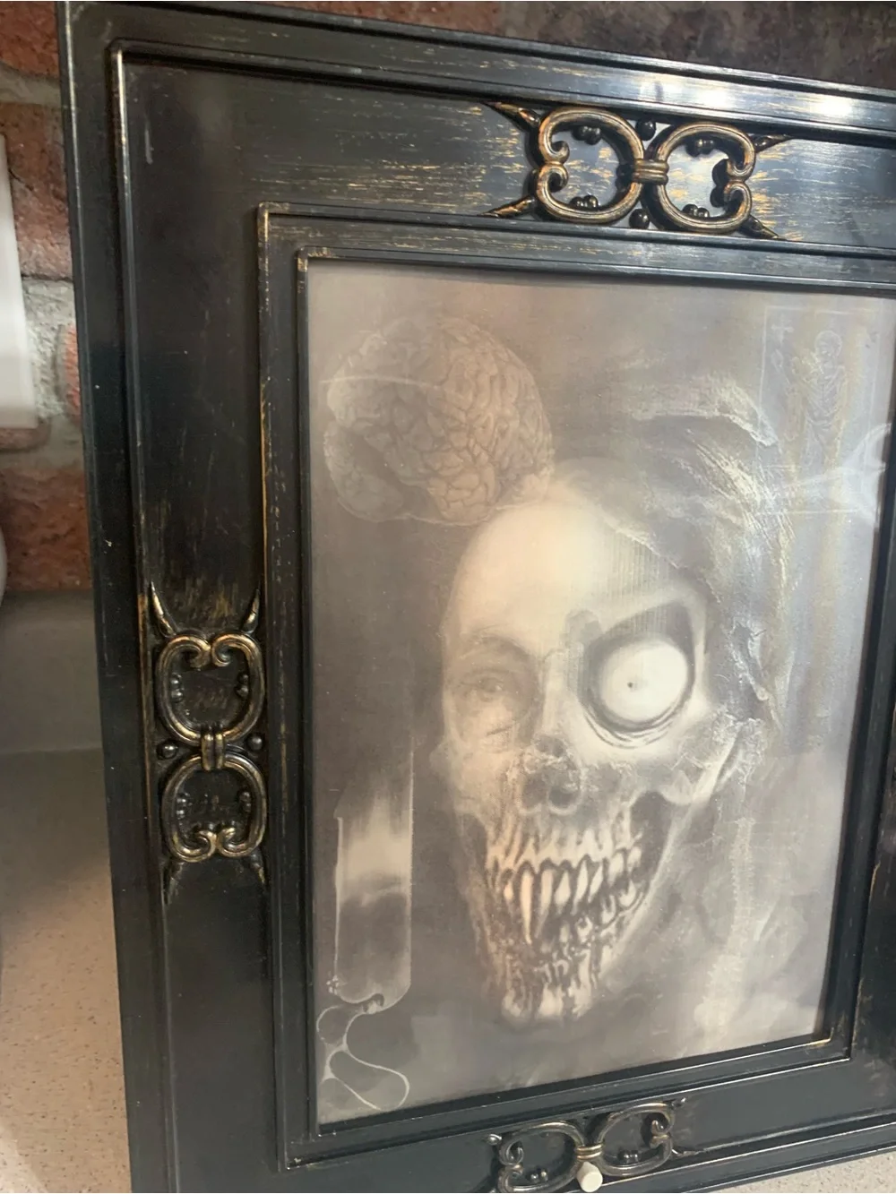 Ornate Black Picture Frame with Gold Accents - Elegant Tabletop Display